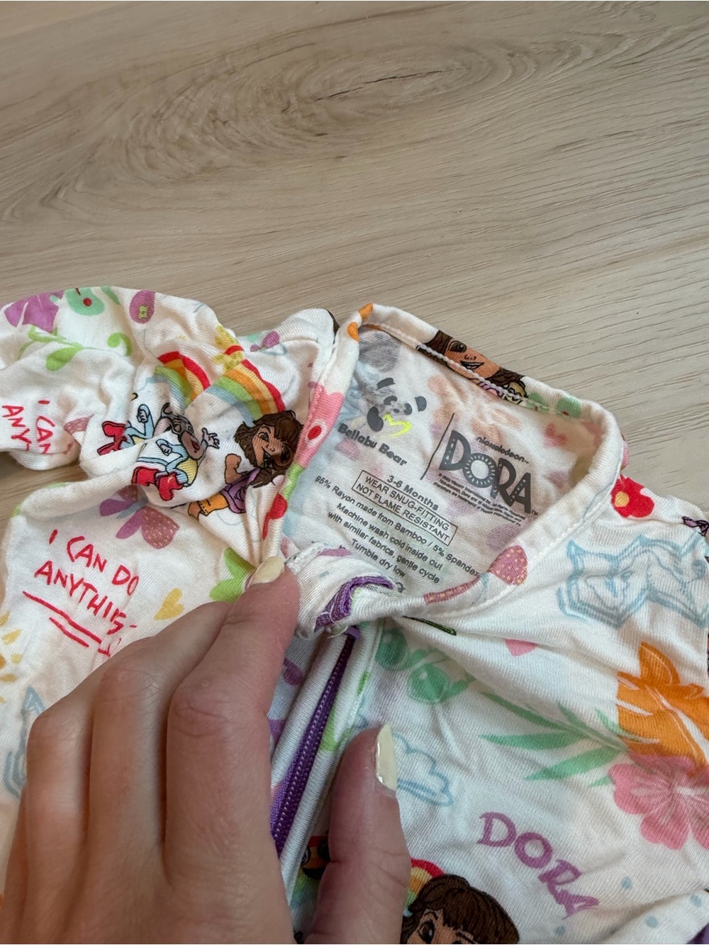 Baby girl onesie BUNDLE of 4 - Bellabu Bear zip onesies, size 3-6 month - Picture 9 of 10